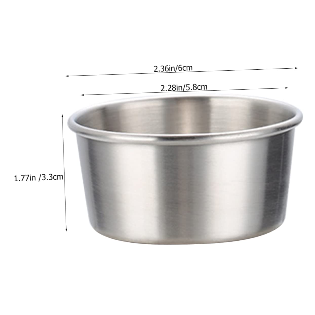 Garneck 4pcs Stainless Steel Ketchup Sauce Cups Multi-use Dipping Bowls for Kitchen