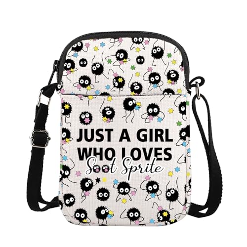 ENSIANTH kawaii Soot Bag Spirte Crossbody Bag Anime Merch Black Soots Gift Dust Sprites Anime Lover -Soot Balls Sprites Gift (Soot CB)