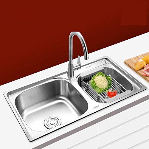 HONGYAN Stainless steel sink kitchen sink double sink sink sink brushed 304 sink set JSY-1019/C 29.52X15.74 inch