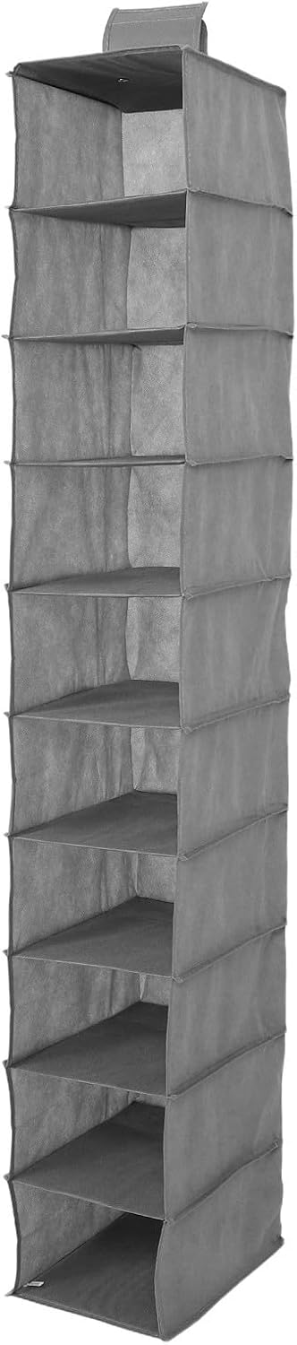10-tier Hanging Shoe Organizer for Closets, Non-woven Fabric