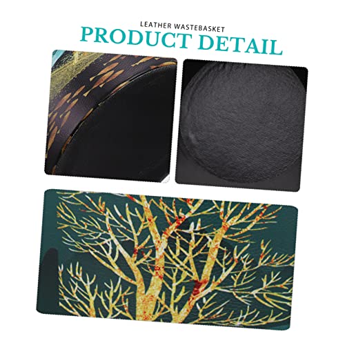 BUGUUYO 1 Stück Mülleimer Abfallbehälter Abfalleimer aus Holzimitat Büromüll können Müllcontainer Mülltonne Müllaufbewahrung Müll kann grauer Karton Grün – Bild 7