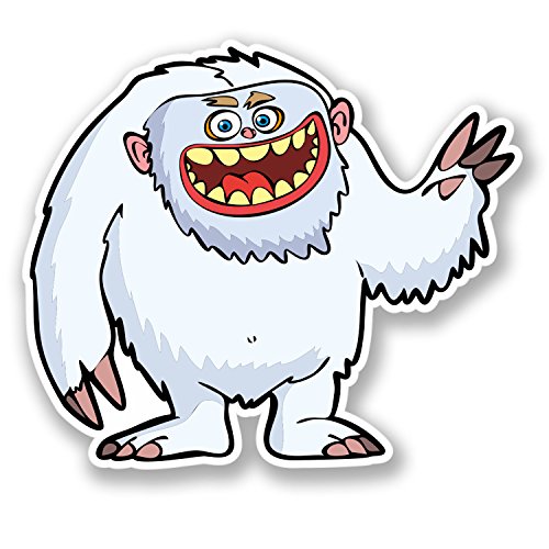 2 x Snow Yeti Vinyl Sticker Decal Monster Funny iPad Laptop Skateboard Fun #4378