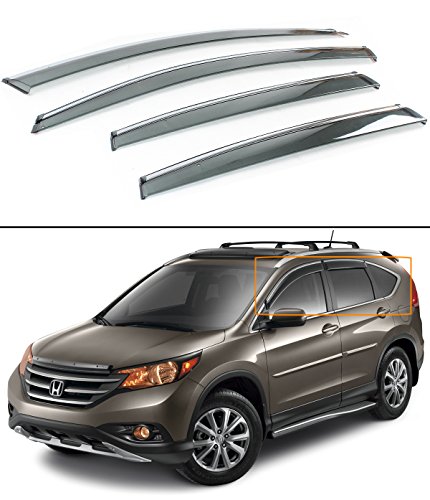 Cuztom Tuning Clip-on Type Smoke Tinted Window Visor W/Compatible with Fits for 2012-2016 Honda CRV CR-V
