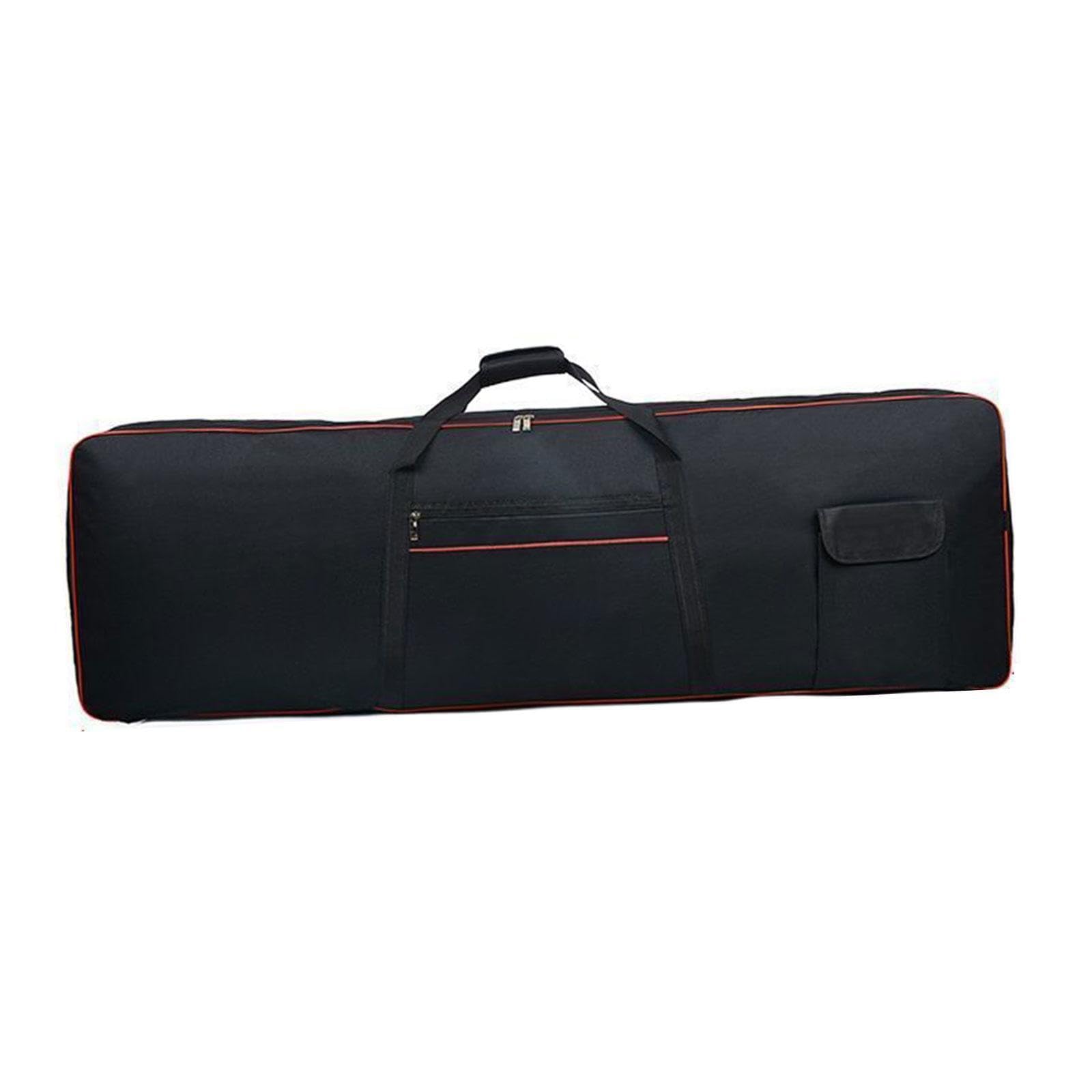 Leichte, dick gepolsterte Klaviertasche für 88 Tasten Keyboards. Wasserdicht, atmungsaktiv, strapazierfähig und einfach zu transportieren. Aufbewahrungs und, Schwarz, 140 x 45 x 17 cm