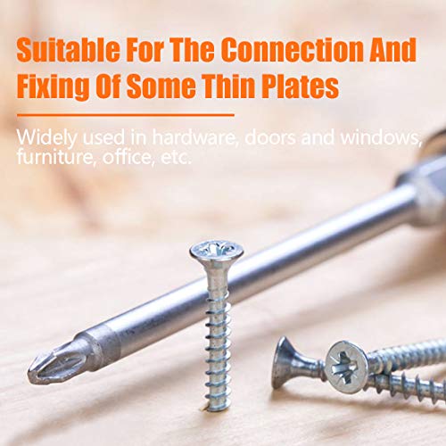 570Pcs Self Tapping Screws Assortment Set, M3/M4/M5/M6 304 Stainless Steel Sheet Metal Screws, Phillips Drive Wood Screws Kit (285 Round Head & 285 Flat Head Screws)