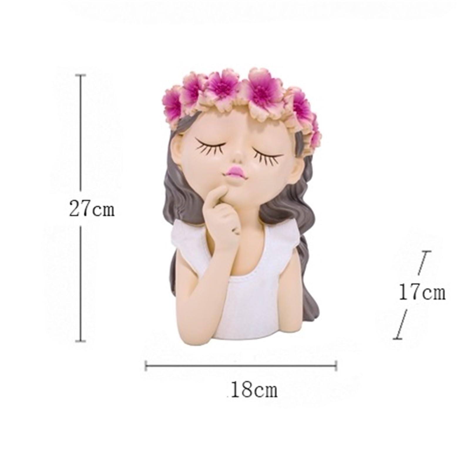 Uso multifunción Macetas con Cabeza de Flor Hadas, Adornos Decorativos Resina, diseños creativos, maceteros Colgantes suculentos