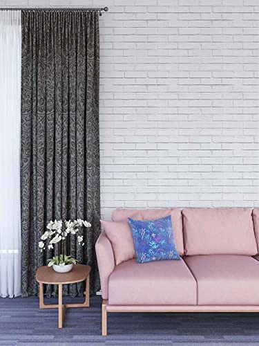 Image of DWELLSINDIA White Bricks Moroccan Pattern in Grey Self Adhesive Wallpaper Peel & Stick, Waterproof, Scratch Resistant, Laminated (Grey, 41X244 cm, Textured)