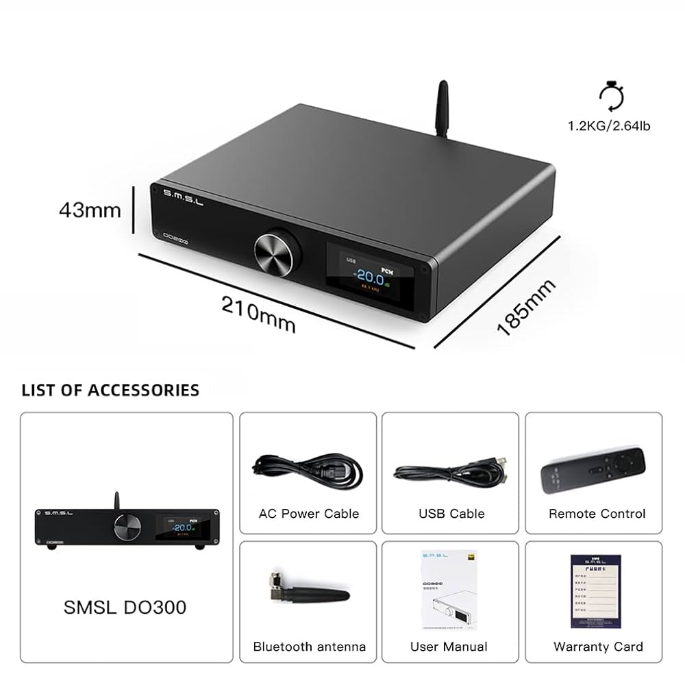 S.M.S.L D300 D/Aコンバーター Amazon.com: SMSL DO300 Full Balanced DAC Preamp with