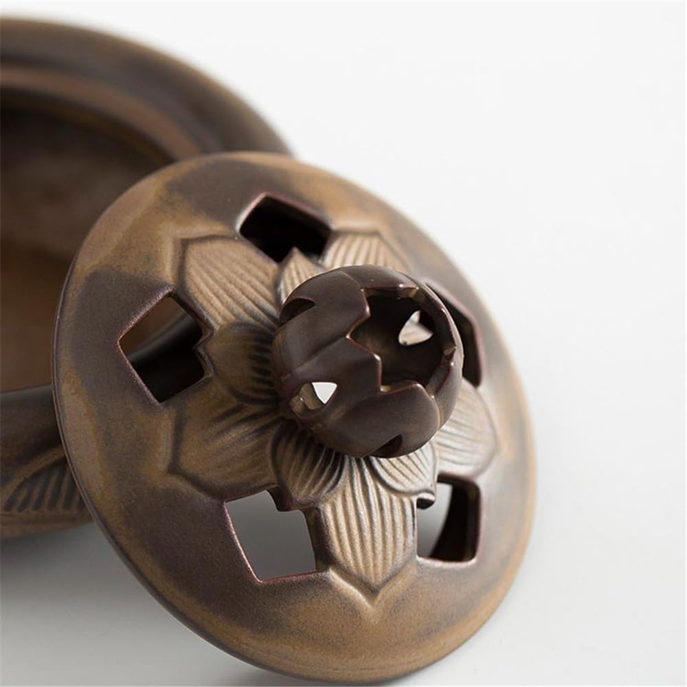 Bruciatore di incenso creativo in ceramica, piccolo, for uso domestico, porta a forma loto, ornamenti decorativi