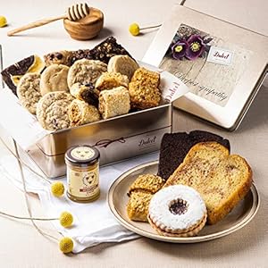 Dulcet Gift Baskets Classic Honey Confection Sympathy Tin of Gourmet Pastries Great Gift for Men, Women, Family, and Friends With Prime Delivery