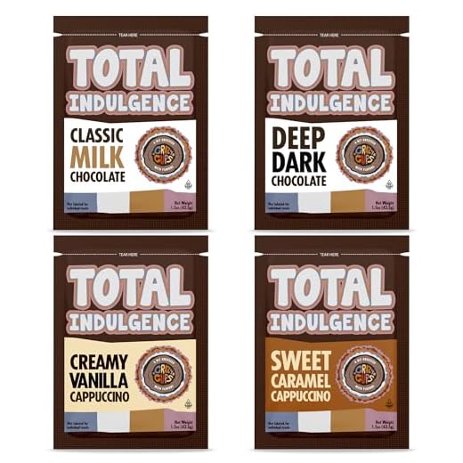 Total Indulgence Variety Pack of Gourmet Hot Chocolate Mix and Instant Cappuccino Mix Packets - Assorted Packets of Flavored Hot Cocoa Mix and Cappuccino Powder - 44 Count (42 grams per Packet)