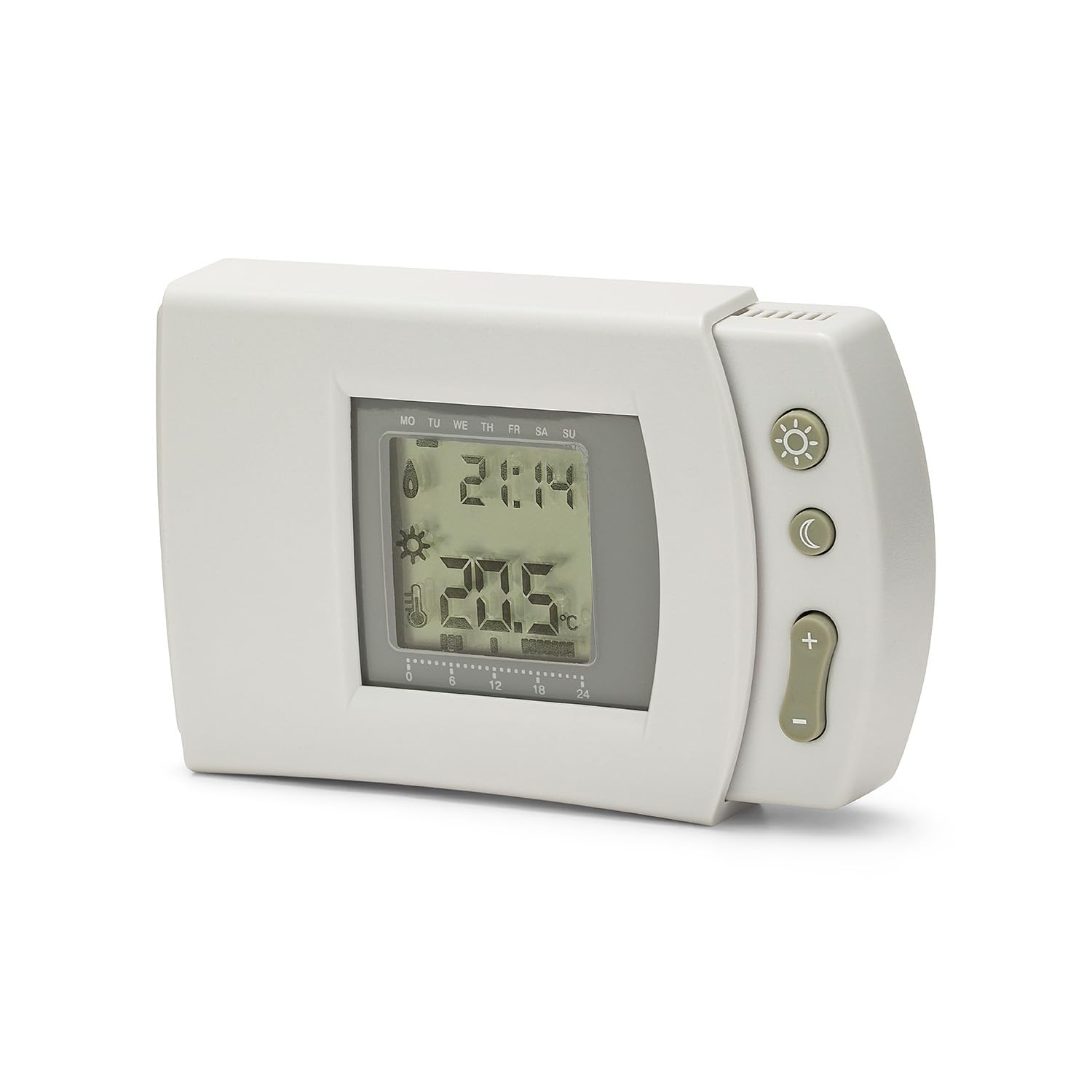 Velamp Cronotermostato Digitale - Hot/Cold programmabile – controllo temperatura +5 °C/+30 °C, timer giornaliero/settimanale, installazione parete facile, display intuitivo