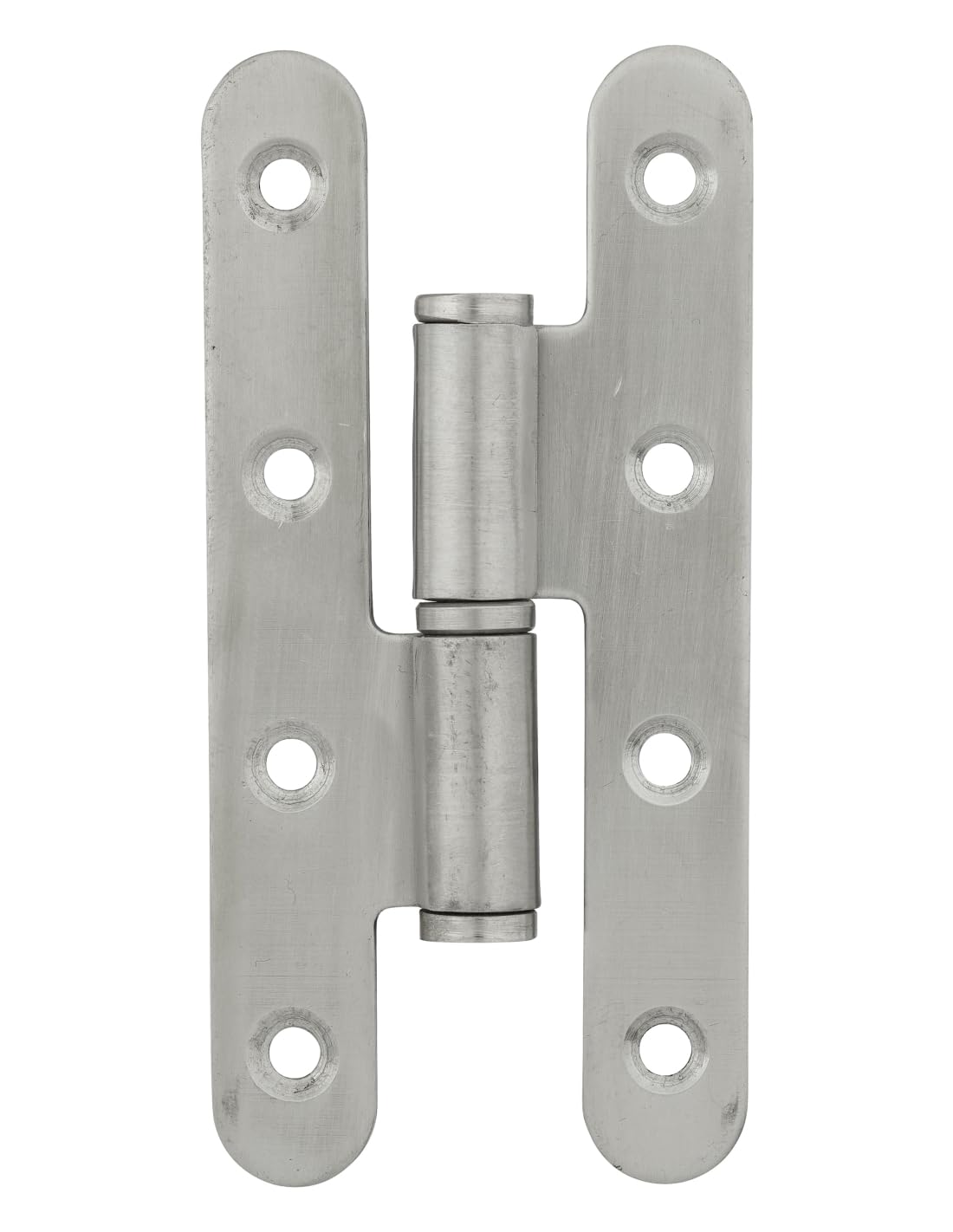 THIRARD - Paumelle de Paris pour Porte d'Entrée ou d'Intérieur - Inox - Bouts Ronds - Facile à Installer - Fixation avec Trois ou Quatre Trous - 110 x 55 x 2.5 mm - Gauche - Gris