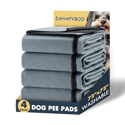 DAHAPYBOO Washable Dog Pee Pads 72x72 4-Pack