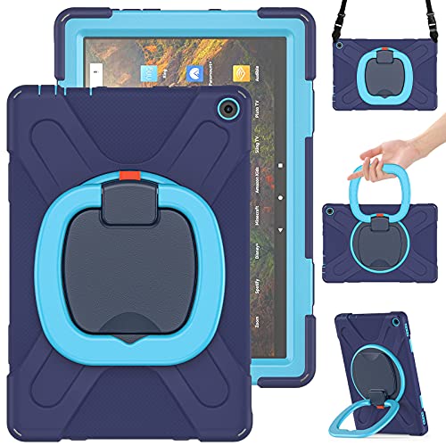 �uDoo�vFire HD 10 �P�[�X 2021 ��11���� Fire HD 10/HD10 Plus 2021�ʗp �L�b�Y�P�[�X �ϏՌ�[�n���h���ƃX�^���h�t�� 360�x��] 180°�p�x�����\] [���O���A���������\�̌��|���[�t��] ���ɔz����