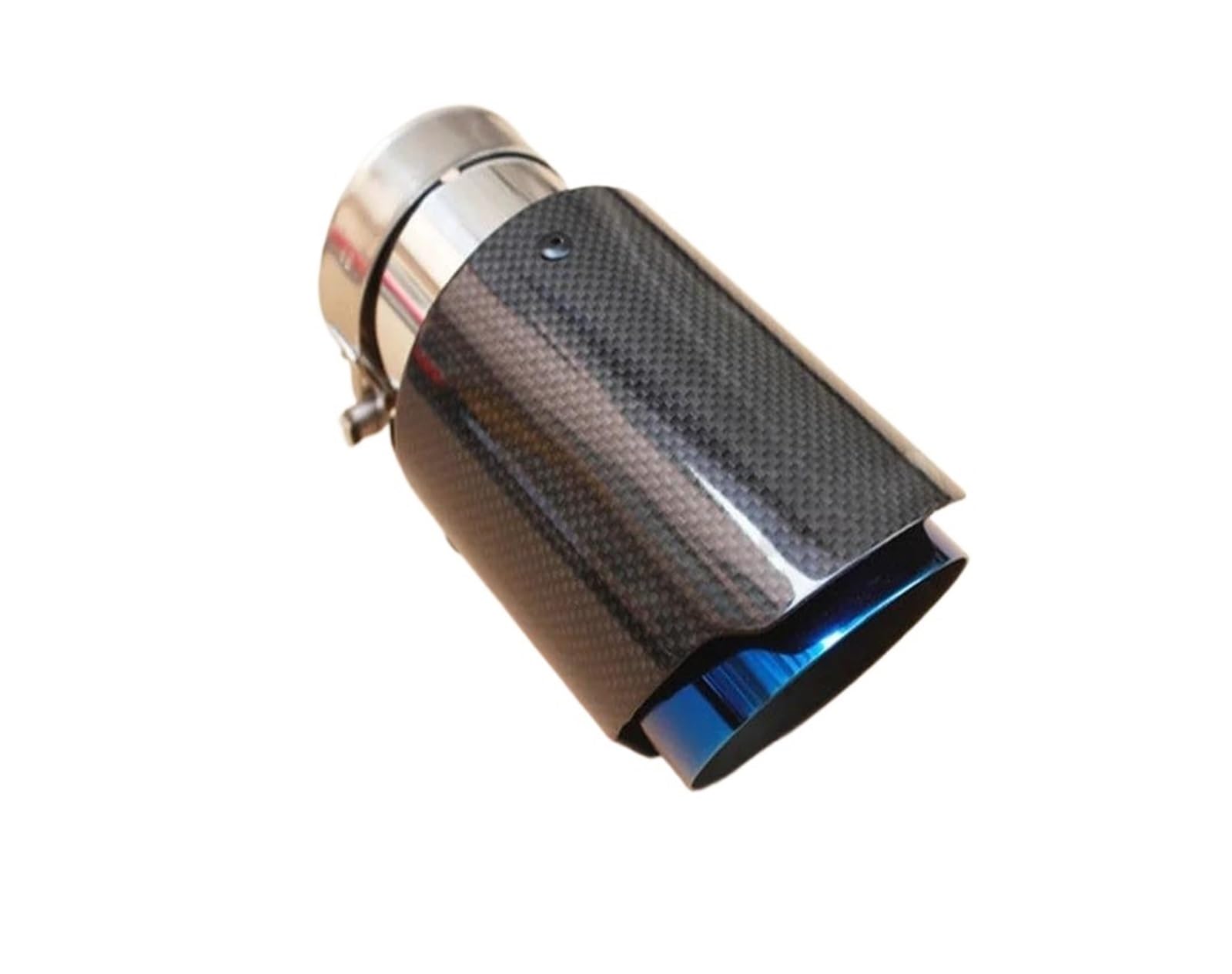 Tuyaux D'échappement Embout De Silencieux D'échappement Fiber Carbone Brillant Système D'échappement Universel Droit Bleu Acier Inoxydable Embout Échappement