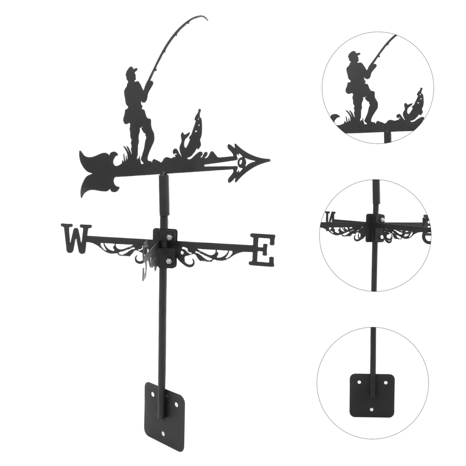 TOYANDONA Girouette de Pêcheur Indicateur de Direction du Vent pour Toit Terrasse et Jardin Décoration Extérieure