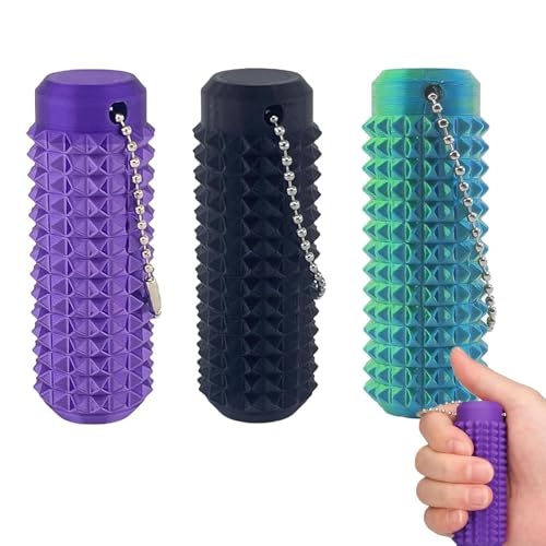 JOYVOVO 3 st Pain Fidget Spiky Grippie röst nyckelring, venting Key hänge för ångest lättnad positiv, taggig influensa SIM-nyckelring, anti-stress sensorisk leksak vuxna