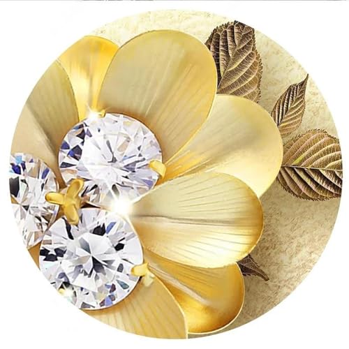 Papier peint fleurs d'or 3D autocollant pour masquer les défauts