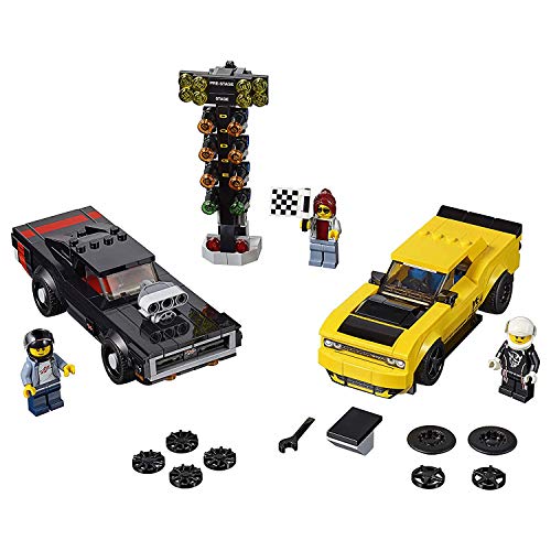 Image of LEGO Speed Champions 2018 Dodge Challenger SRT Demon and 1970 Dodge Charger R /T 75893 Building Kit , New 2019 (478 Piece)