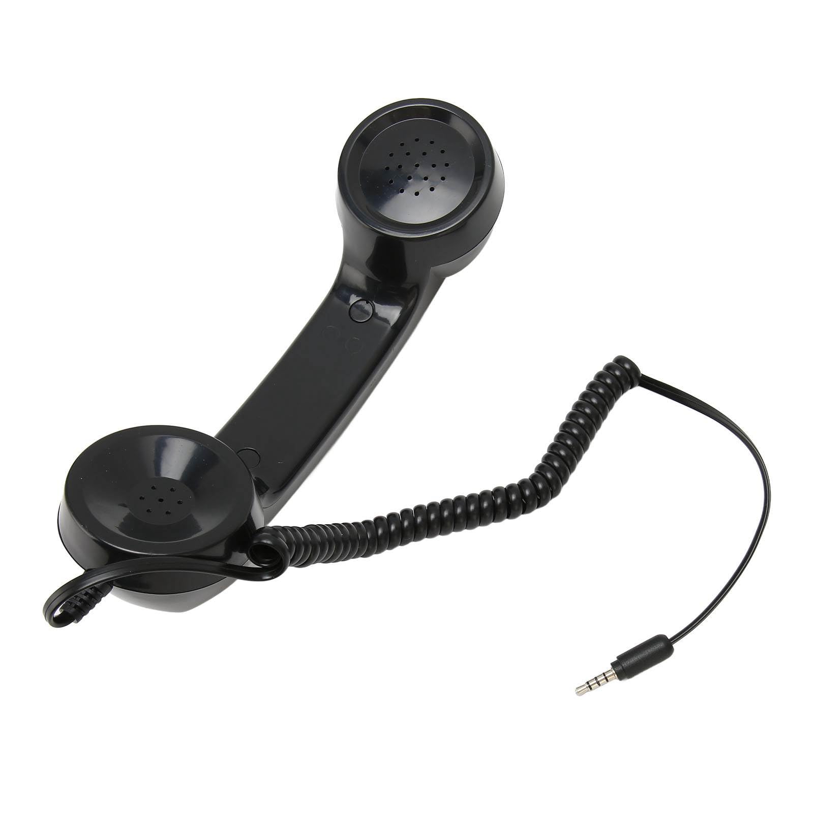Ricevitore Telefonico per Cellulare, Cornetta retr¨°, Ricevitore Telefonico Integrato e Design del Microfono con Eccellente qualit¨¤ del Suono, Adatto a Tutti gli Smartphone e, the black pne