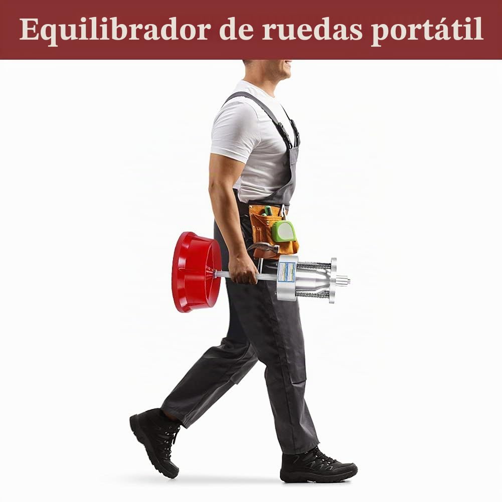 Equilibrador de Ruedas Portátil Universal para Coches y Camiones, Máquina Equilibradora Automática, Acero y Plástico