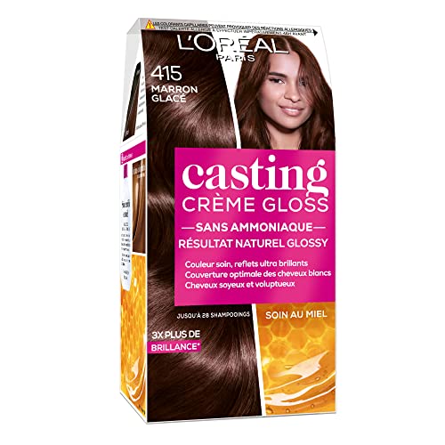 L'Oréal Paris Casting Crème Gloss Coloration Ton sur Ton pour Cheveux - Sans Ammoniaque - Marron Glacé (415)