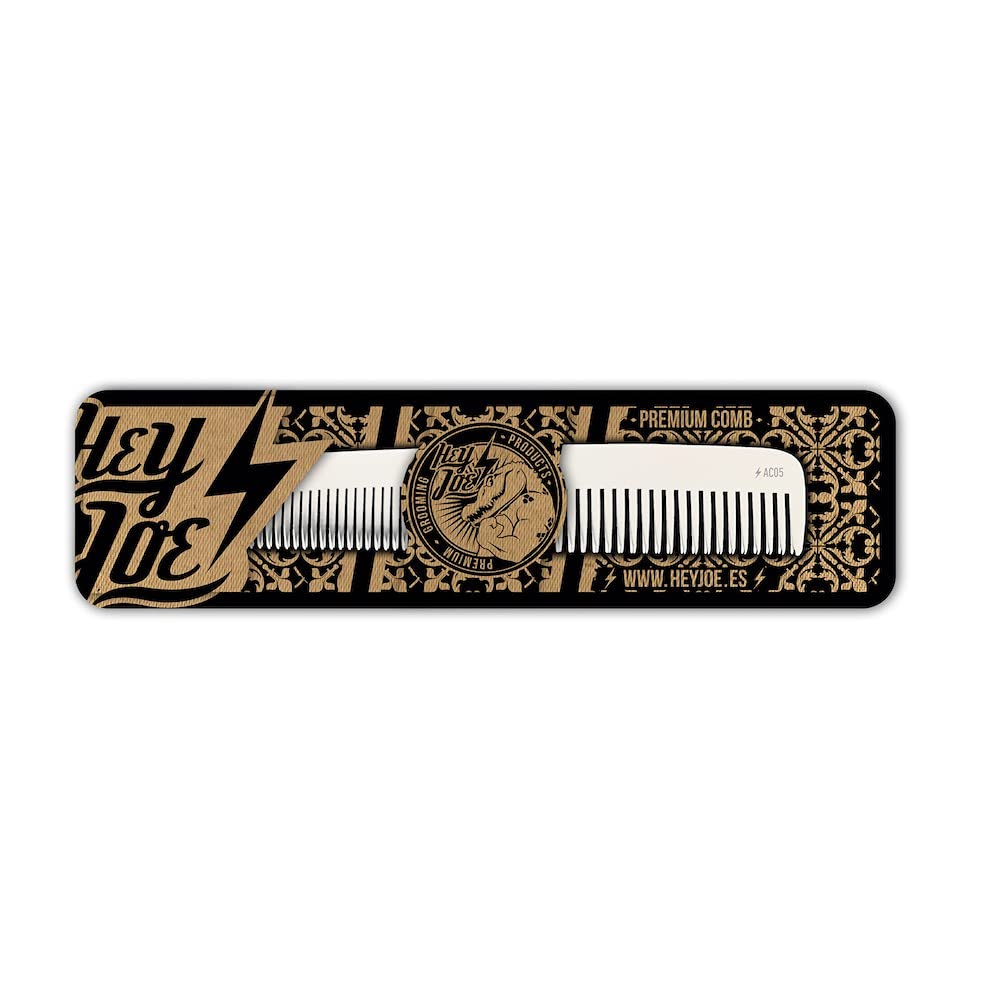 HEY JOE! Aluminium Kamm AC05 – Für Scissor Over Comb, 170x30 Mm, Antistatisch, Friseurbedarf