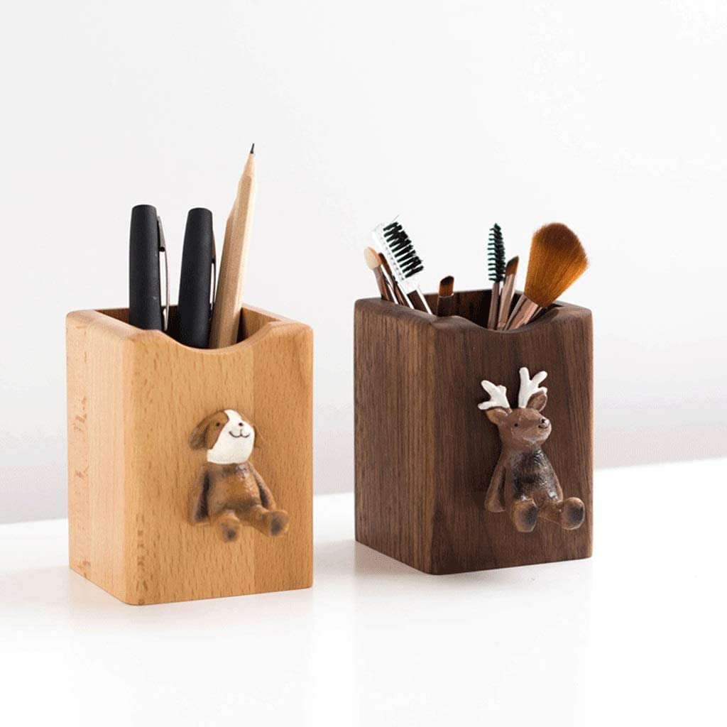SXHRR Porte-gobelet à Stylo, Organisateur de Porte-Crayon en Bois fabriqué à la Main, Support de Porte-Crayon à usages Multiples, Pot à Crayons, Accessoires de Bureau