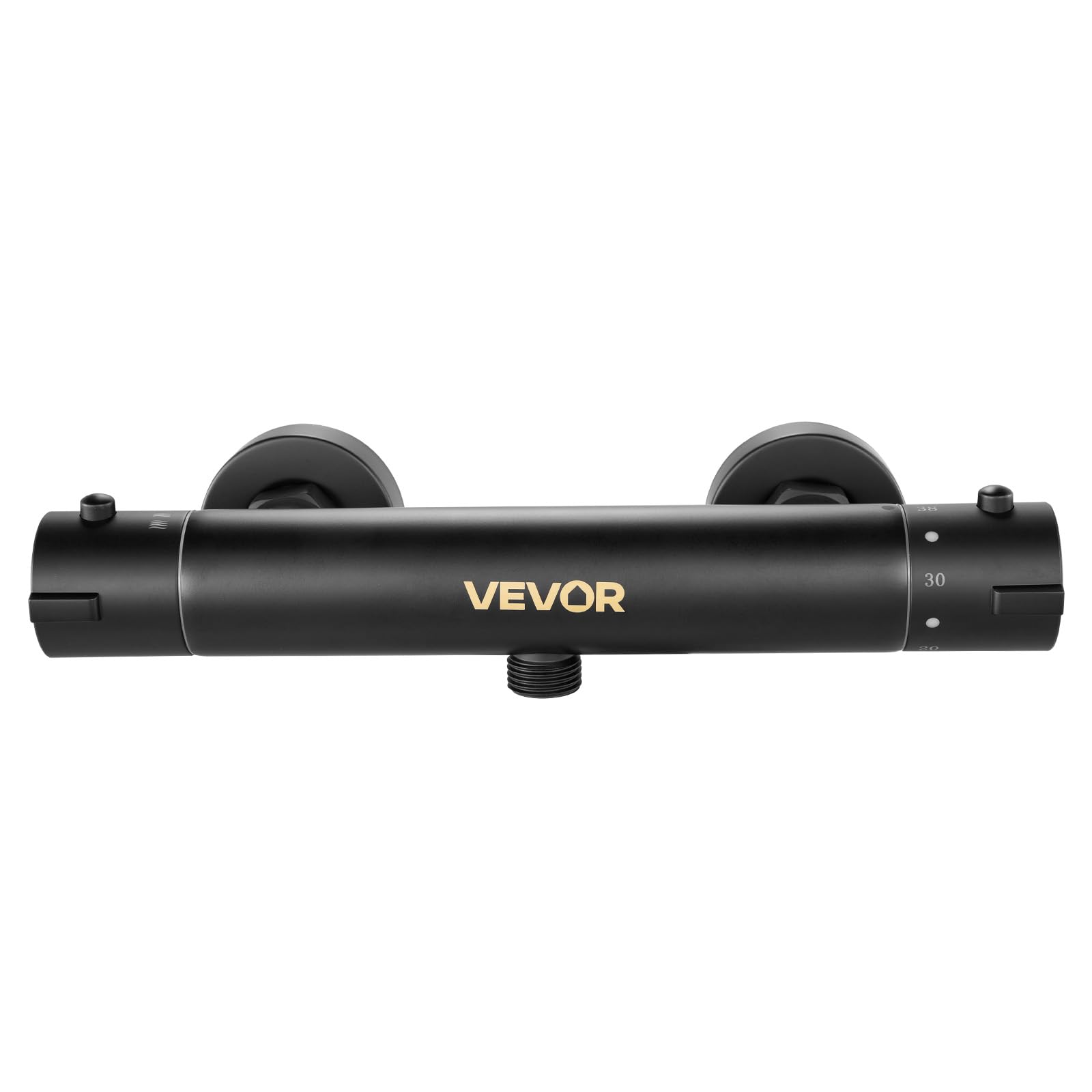 VEVOR Miscelatore Doccia Termostatico Rubinetto Doccia con Blocco di Sicurezza a 38°C, Controllo della Temperatura con Acqua Calda e Fredda per Camper, Hotel, con Rivestimento Elettroforetico Nero