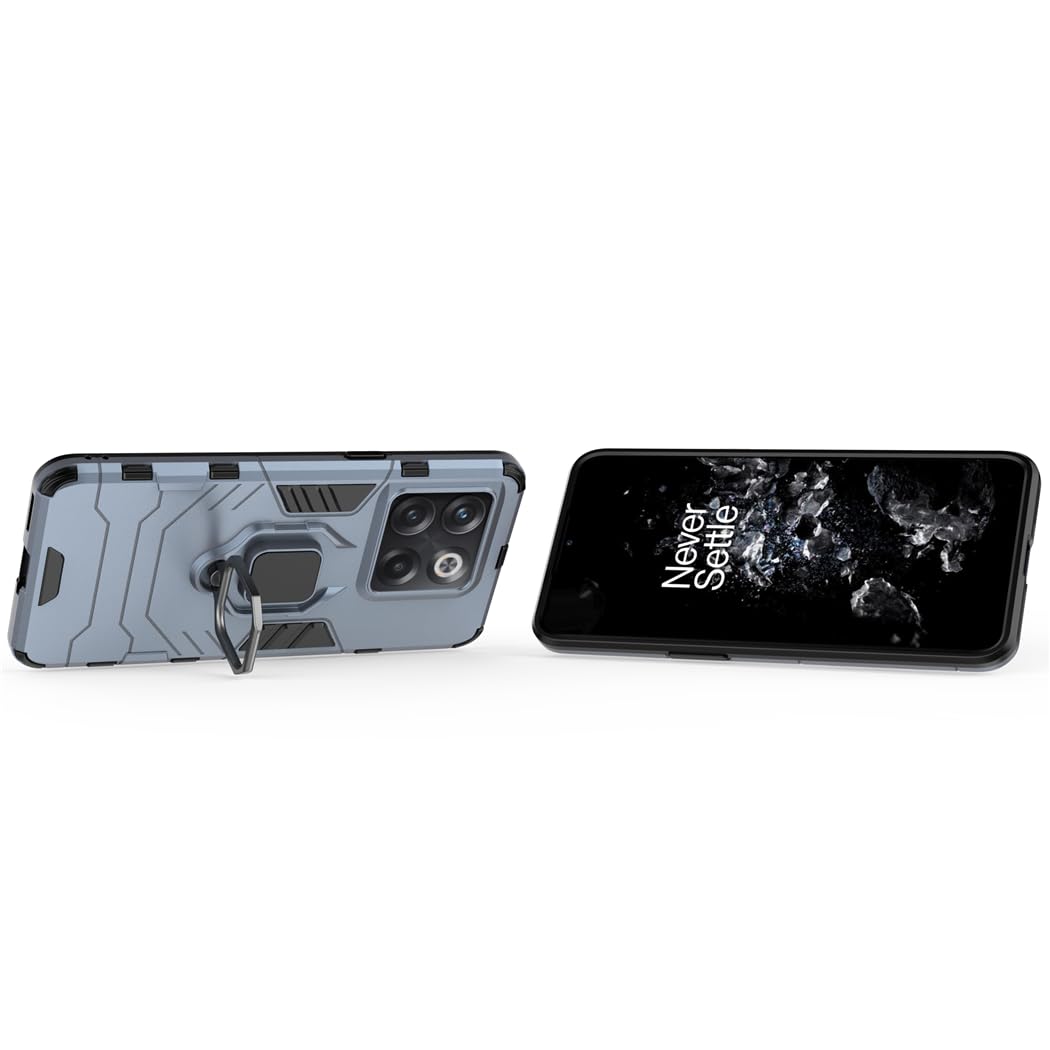 LuluMain Compatible Con Xiaomi Mi 10T, Mi 10 T Pro Funda, Anillo Metálico Sujeción Soporte Antichoque Rígido Caja (Funciona Con El Montaje De Coche Magnético) Doble Capa Sólido Case Carcasa (Negro