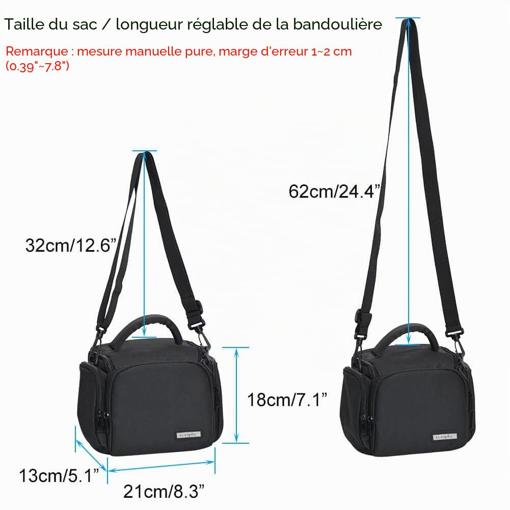 BAIGIO Housse pour Appareil Photo Reflex étanche Sacoche d'Appareil Photo Numérique Sac Bandoulière pour Canon Nikon Sony Panasonic