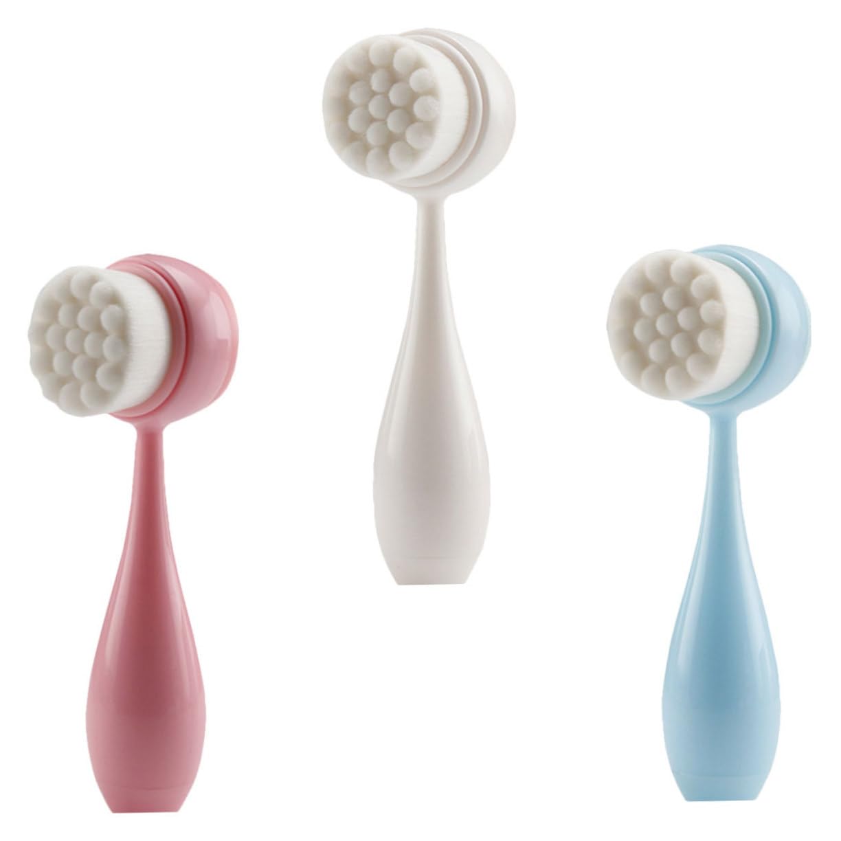 AUTSUPPL 3 Pack Face Brush Set Deep Cleansing Facial Brush Silicone Nose Massager Pore