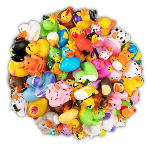 Image of 30 Pcs Rubber Ducks, Random Assortment Mini Rubber Duck Toys, Assortment Duckies for Jeeps Ducking, Bulk Floater Duck Bath Toys, Easter Basket Stuffers, Birthday Gifts, Holiday Party Favors