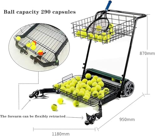 Automatyczny zbieracz piłek tenisowych z kołami obrotowymi o 360 stopni, wydajny zbieracz piłek do gimnazjów i klubów sportowych