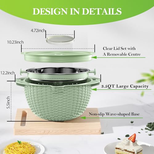 Edelstahl Sieb Set mit Rührschüssel - Rostbeständiges Küchensieb für Nudeln, Obst & Gemüse - Spülmaschinenfest für Kochen & Meal Prep