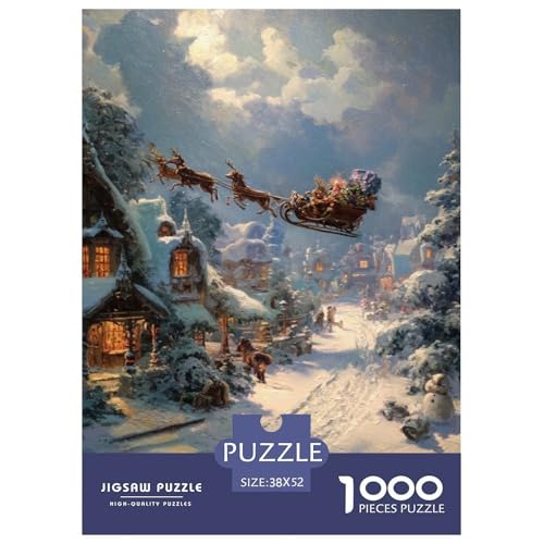 Papá Noel 1000 Piezas Rompecabezas Juego Educativo Clásico Navidad Puzzles Desafío De Color para Regalos De Viaje, Presente 52x38cm/1000pcs
