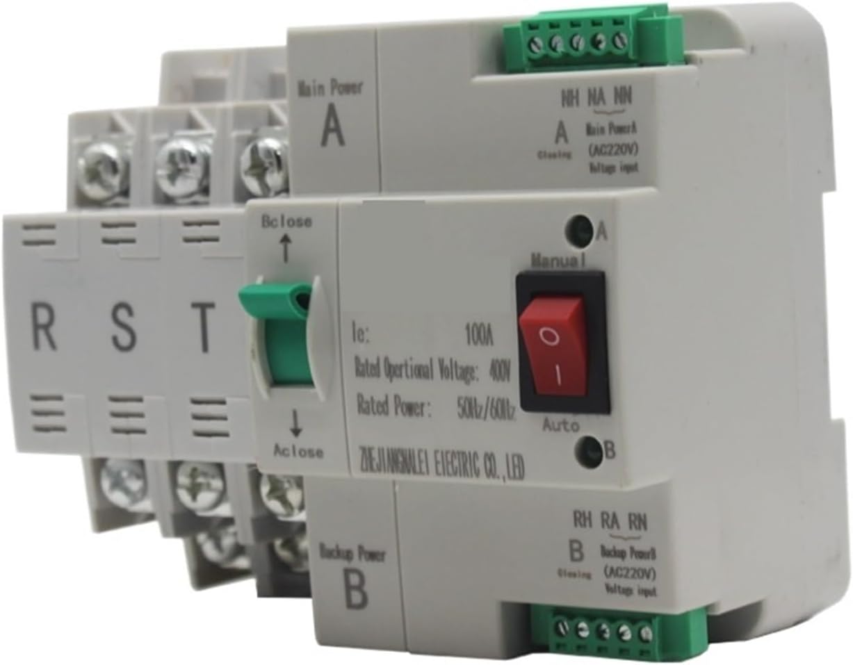 Huayong NLQ4-125/3P Automatic Transfer Switch, angled view of controls