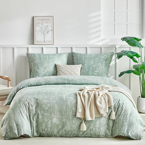 Tokokimo Parure de Lit 4 Pièces Housse de Couette 220x240cm + Drap Housse 160x200cm avec 2 Taies...