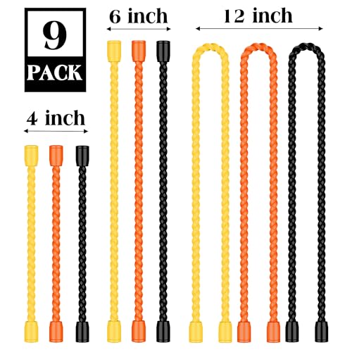 Image of 9PCS 4 /6 /12 Inch Silicone Cable Ties, Reusable Rubber Twist Ties Set
