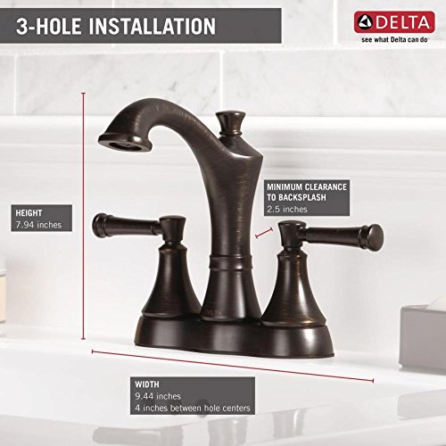 Delta Valdosta Bronze with Drain Assembly 4'' Centerset 4 in (Bronze)