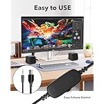 Computer Speakers,Computer Speakers for Desktop PC,Desktop Speakers,Small Computer Speakers USB Powered 3.5mm Aux Speaker for PC,Laptop,Tablet,Phone, Black - Image 2