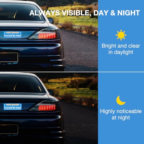 Image of 3PCS Student Driver Magnet for Car - Removable Student Driver Magnet, Novice Driver Safety Signs, Reusable Reflective Bumper Sticker for New Drivers, Teen & Learner Permit Accessories