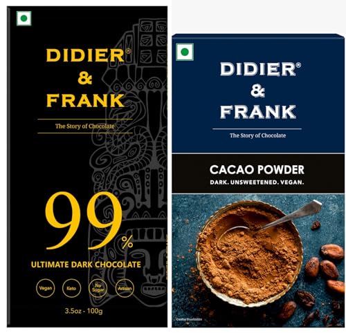 Image of Didier & Frank 99% Dark Chocolate and Pure Cacao Powder 100g (Keto)
