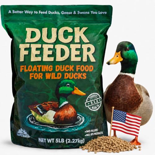 Hapetrails Duck Feeder Floating Duck Food Pellets for Ponds & Parks | Safe Feed for Ducks Geese & Swans | Floats for Hours | with Niacin | Ditch the Bread Feed the Revolution (5 lb)