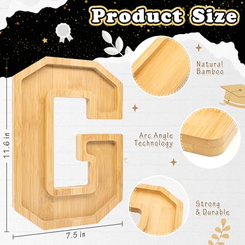 Image of 4PCS Wooden Graduation Decorations Number Charcuterie Board Box-(with 14 Balloons) GRAD Charcuterie Numbers Fillable Food Graduation Party Supplies Suitable for 2025 Party Graduation Decoration