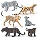 BRETOYIN Cheetah Toys Panther Figurine 6PCS Realistic Snow Leopard Figurine Wild Animals Collectible for Boys and Girls Cake Toppers Christmas Birthday Gift for Kids Toddlers