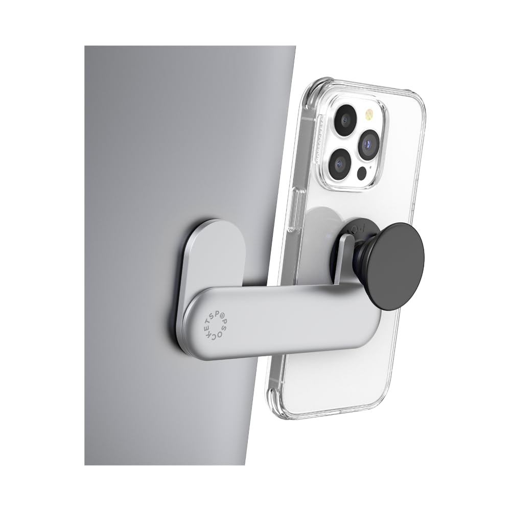 PopSockets Laptop Phone Mount for PopGrip- Silver