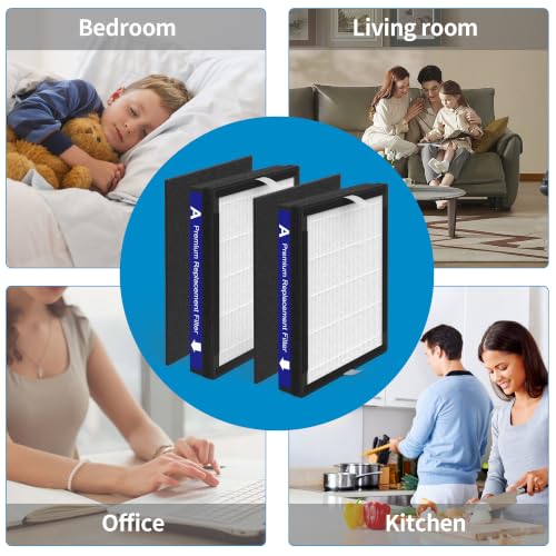 Image of 2 Packs IAF-H-100A Replacement Filter A Compatible with Filtrete FAP-C01-A and Idylis AC-2119, IAP-40-140, IAP-10-150 Air Cleaner Purifier