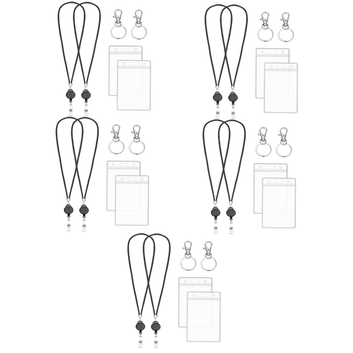 SHINEOFI 5sets Porta Badge Retrattile Con Cordino Di Custodie Per Carte Id Design Pratico e Sicuro Per Lavoro e Studio Compatibile Con Carte Di Identità e Membri